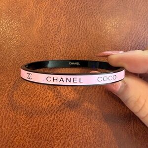 Pink and Black Logo Bangle